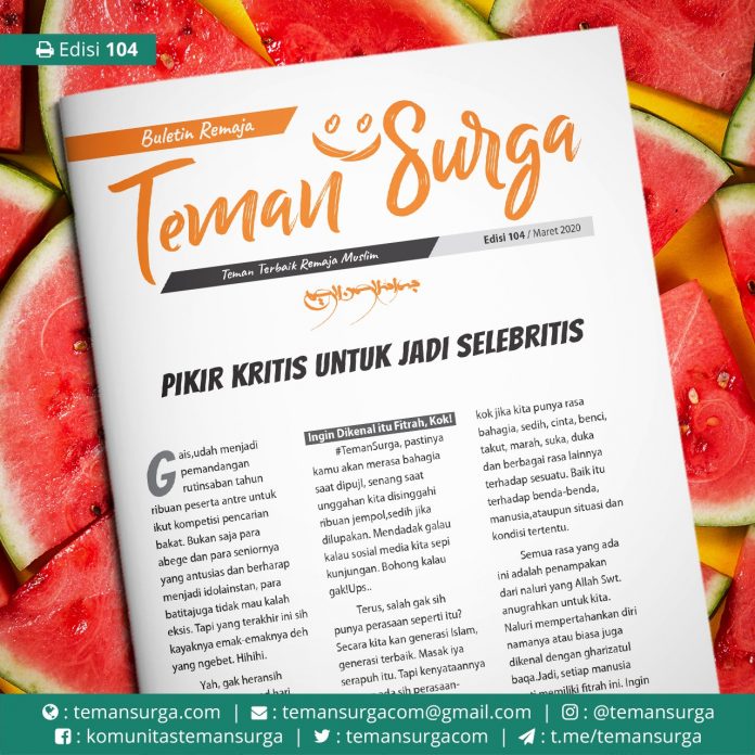 buletin teman surga 104. pikir kritis untuk jadi selebritis